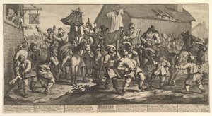 Hudibras en de Skimmington Twaalf grote illustraties voor Samuel Butlers H..., februari 1725-26 door William Hogarth