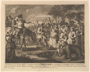 Hudibrass Eerste Avontuur Twaalf Grote Illustraties voor Samuel Butlers Hudibras, Pl..., 1725-68 door William Hogarth