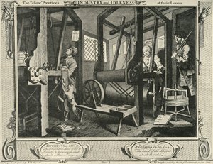 Interieur van een weverswerkplaats, 1747, 1925