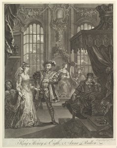 Koning Hendrik de Achtste en Anna Bullen, ca. 1728 door William Hogarth
