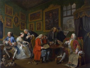 Huwelijk à la Mode: I - De huwelijksregeling door William Hogarth