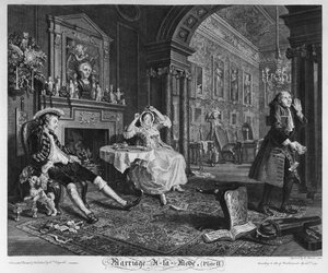 Marriage a la Mode, Plaat II, De tête-à-tête, 1745