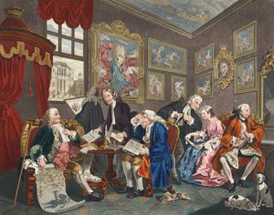 Huwelijk à la Mode, Plaat I, De huwelijksregeling, illustratie uit 