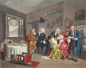 Marriage a la Mode, Plaat VI, De dood van de dame, illustratie uit 