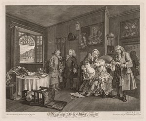 Huwelijk à la Mode: De Dood van de Gravin door William Hogarth