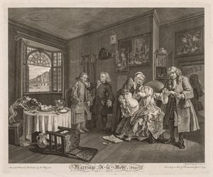 Huwelijk à la Mode: De Dood van de Gravin door William Hogarth