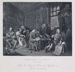 Trouwen à la Mode: Het contract door William Hogarth