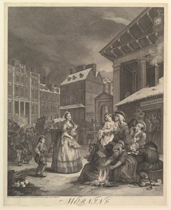 Ochtend: De vier tijden van de dag, 25 maart 1738 door William Hogarth
