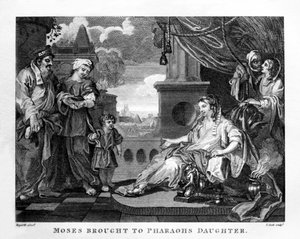 Mozes gebracht bij de dochter van de farao door William Hogarth