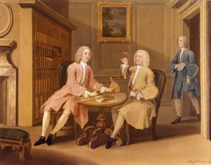 Mr Woodbridge en kapitein Holland door William Hogarth