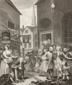 Middag. Uit: De vier tijden van de dag. 1738 door William Hogarth