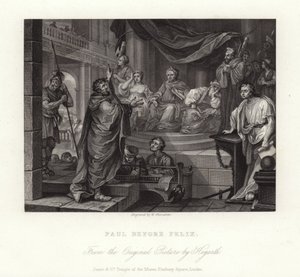 Paulus voor Felix door William Hogarth