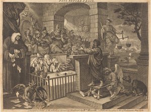 Paul voor Felix Burlesqued door William Hogarth