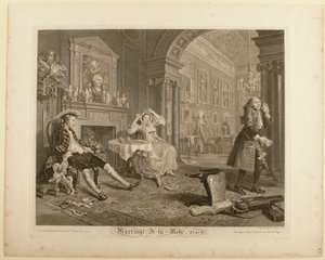 Plaat II, uit „Marriage à la Mode“ door William Hogarth