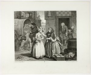 Plaat één, uit De vooruitgang van een hoer door William Hogarth