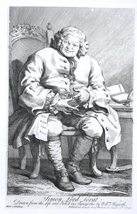 Portret van Simon Fraser, Lord Lovat (c.1667-1747) 25 augustus 1746 door William Hogarth