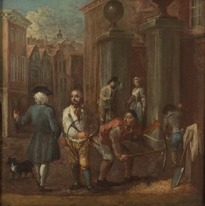 Bord voor een stratenmaker door William Hogarth