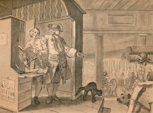 Schets voor Plaat IV uit Industrie en Ledigheid door William Hogarth