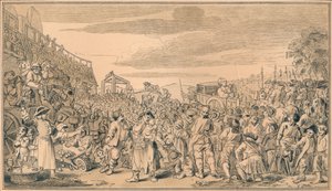 Schets voor plaat XI van Industrie en Luiheid, 1747 door William Hogarth