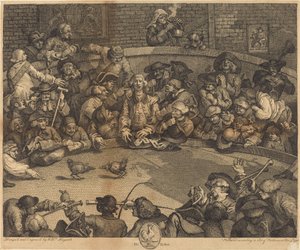 De Hanenbak door William Hogarth