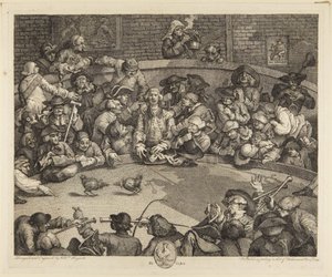 De hanenkamparena door William Hogarth