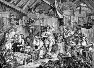 The Company of Strollers door William Hogarth