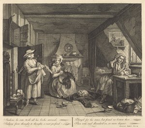 De Verontruste Dichter door William Hogarth
