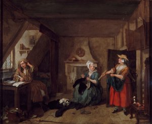 De Verontruste Dichter, 1733-1735 door William Hogarth