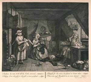 De verontruste dichter, 1740 door William Hogarth