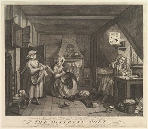 De verontruste dichter door William Hogarth