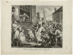 De Woedende Muzikant door William Hogarth
