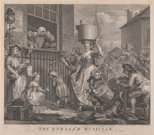 De woedende muzikant door William Hogarth