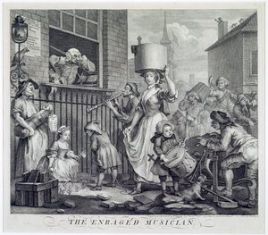 De woedende muzikant, 1741 door William Hogarth