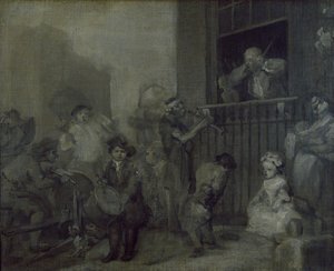 De woedende muzikant, 17e eeuw door William Hogarth