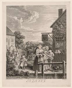 De vier tijden van de dag: Avond door William Hogarth