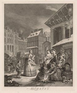De Vier Tijdstippen van de Dag: Ochtend door William Hogarth