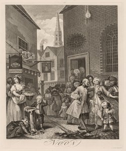 De vier tijden van de dag: Middag, 1738 door William Hogarth