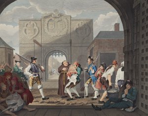 De poort van Calais, of O The Roast Beef of Old England, illustratie uit 