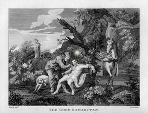De Barmhartige Samaritaan door William Hogarth