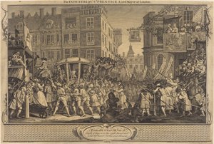 De ijverige leerling burgemeester van Londen door William Hogarth