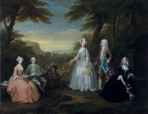 Het gesprek van de familie Jones, 1730