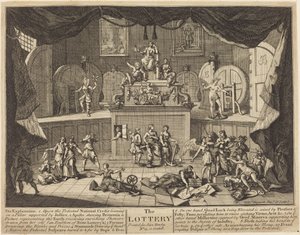 De Loterij door William Hogarth