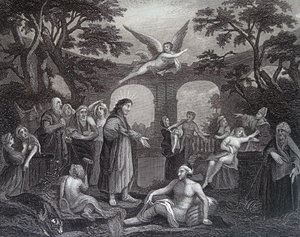 Het Badwater van Bethesda door William Hogarth