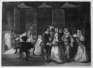 Het Koninklijke Maskerade in Somerset House door William Hogarth