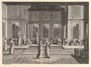 Het Serail Aubry de La Mottrayes Reizen door Europa, Azië en in een deel van ..., 1723-24 door William Hogarth
