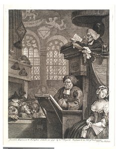 De slapende gemeente door William Hogarth
