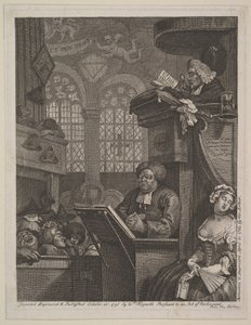 De slapende gemeente, 21 april 1762 door William Hogarth