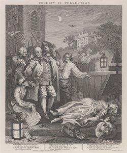 De derde fase van wreedheid: wreedheid in volmaaktheid door William Hogarth