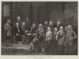 Proces van de Gouverneur van de Vloot door William Hogarth