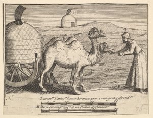 Twee dromedarissen Aubry de La Mottrayes reizen door Europa, Azië en in delen van..., 1723-24 door William Hogarth